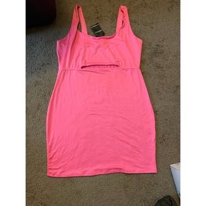 Plus Size Pink Satin Dress